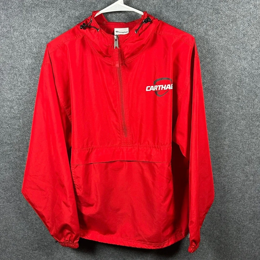 Champion Red Carthage College Windbreaker‎ Size S Athletic
